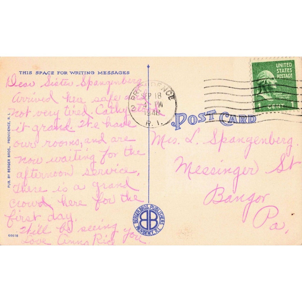 Vintage 1948 Benedict Temple to Music Roger Williams Park Providence RI Postcard - Picture 2 of 2